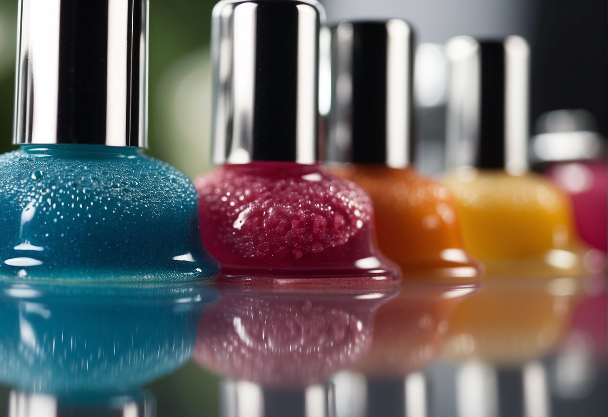 Lip gloss stain on fabric. Apply dish soap, gently rub, and rinse with cold water. Blot with a clean cloth. Repeat until the stain is gone